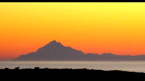 Athos mountain from Samothraki / 105 Km No curvature