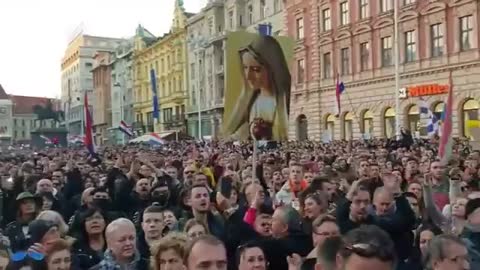 Zagreb, Croatia - People are chanting We are not giving you our children!