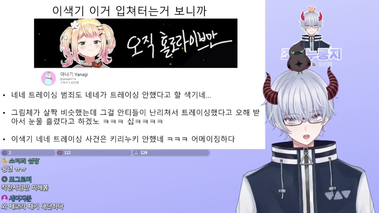 홀로라이브 키리누키 야나기 이새끼는 왜 사이버렉카충 짓거리를 하냐?