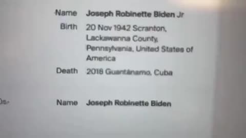 JOE BIDENS DEATH CERTIFICATE 2018