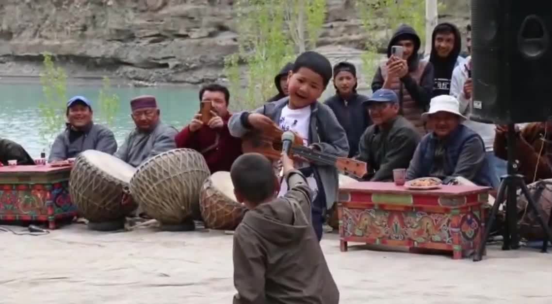 Chid Singing Indian Ladakhi Traditional Song