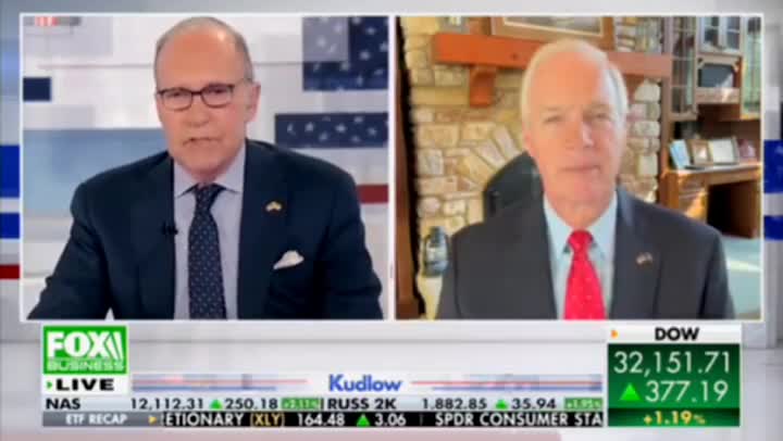 Sen. Ron Johnson reply to Fox News Lary Kudlow: "Someone hacked into the broadcast."