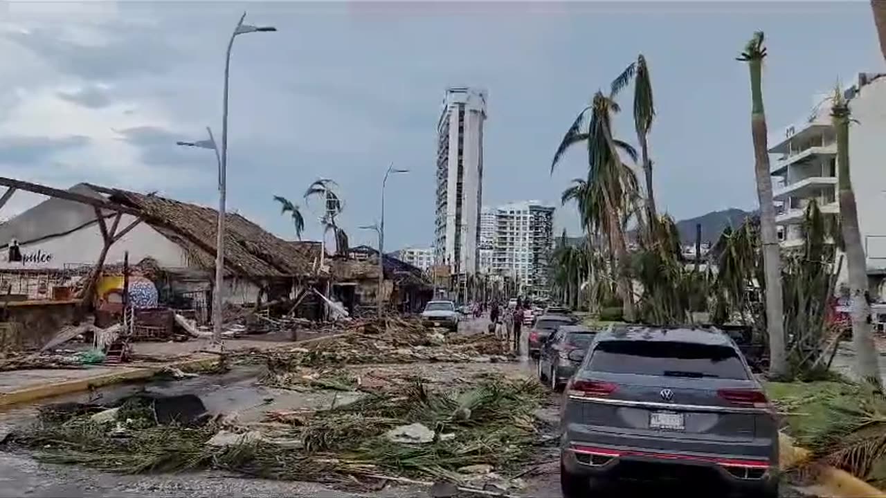 Downtown Acapulco Mexico in shambles after Hurricane Otis