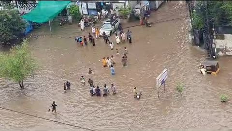 flood after heavy rain