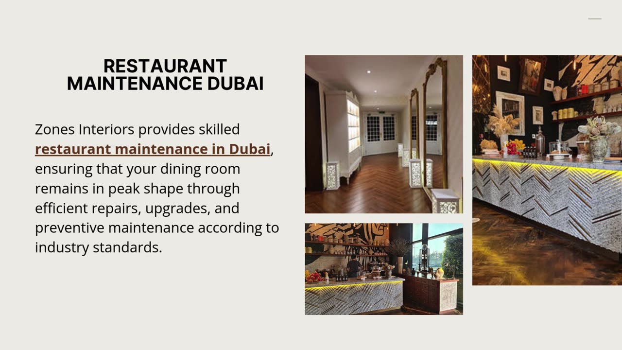 Restaurant maintenance Dubai