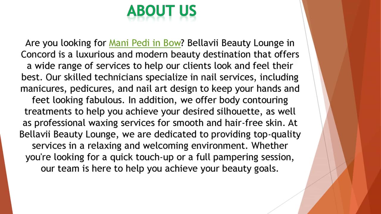 Are you looking for Mani Pedi in Bow?