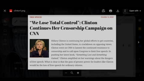 The Empire of Lies Needs Censorship -- Otherwise, Hillary Says: "We Lose Total Control"