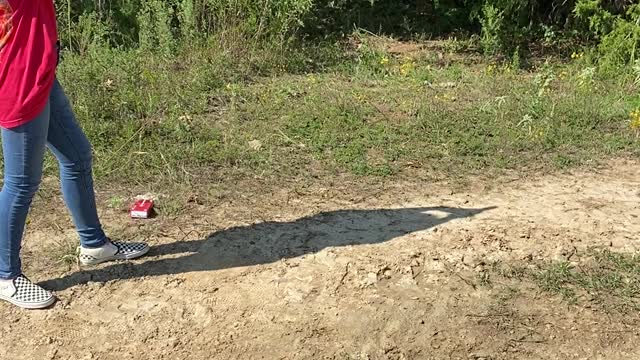 12 year old learns to to discharge a pistol