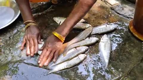 River FOLI FISH cooking recipe with fresh MULO & BEGUN by santali TRIBE couple-18