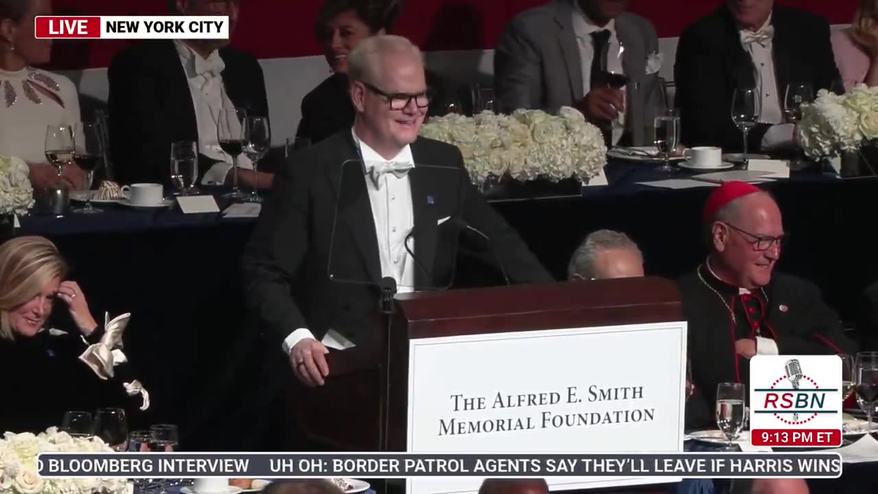 Jim Gaffigan Jokes: "Joe Biden Couldn't Be Here, The DNC Made Sure of That" at Al Smith Dinner!