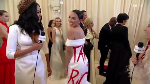 HYPOCRITE: AOC Wears "Tax the Rich" Dress to Fancy Met Gala