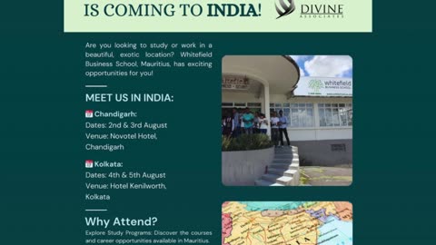 Bright Future Awaits: Study at Whitefield Business School with Divine Associates