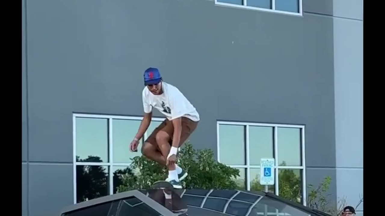 Skating off a Cybertruck