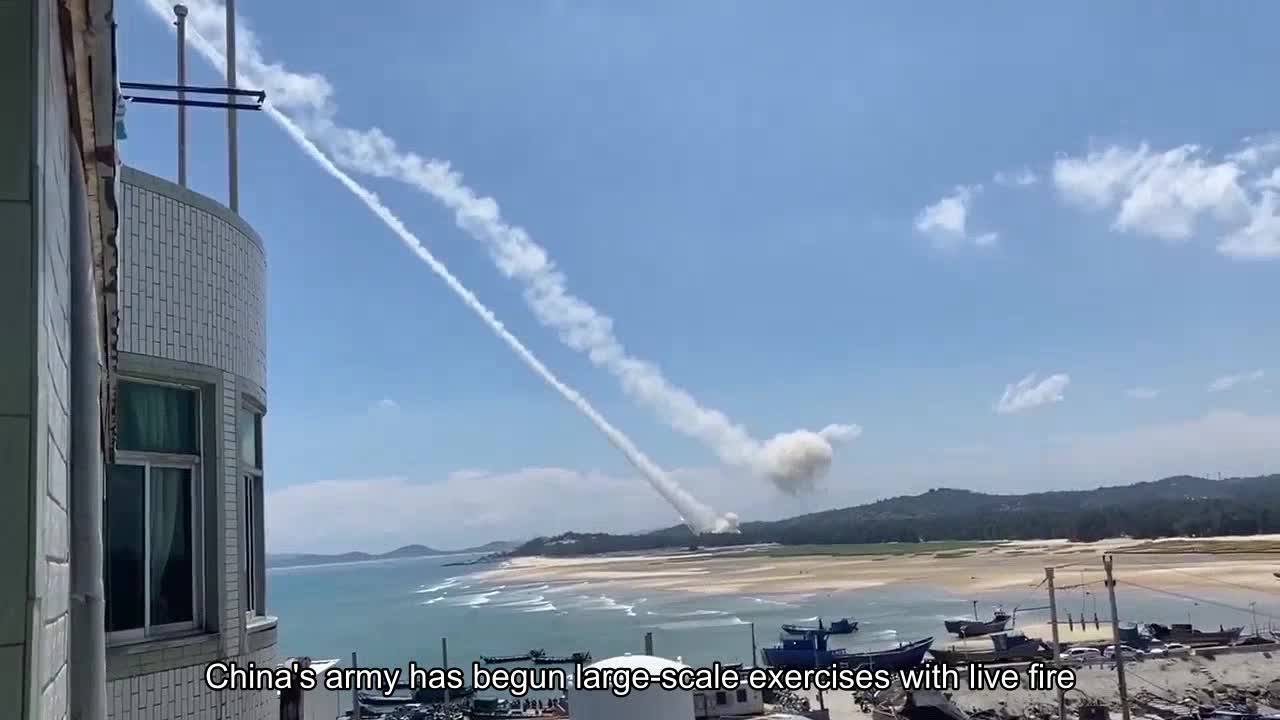 China's military has begun large-scale live-fire exercises around Taiwan