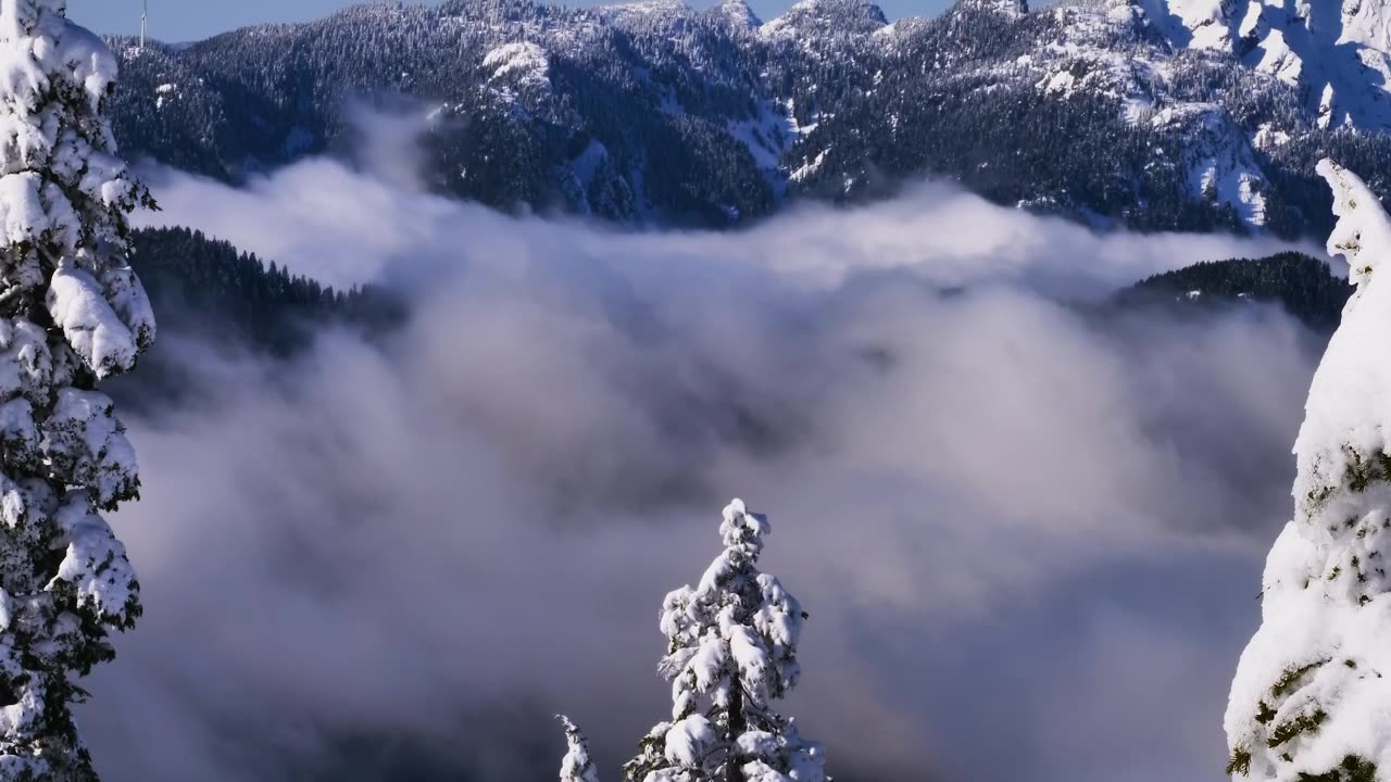 Clouds moving with the wind a valley