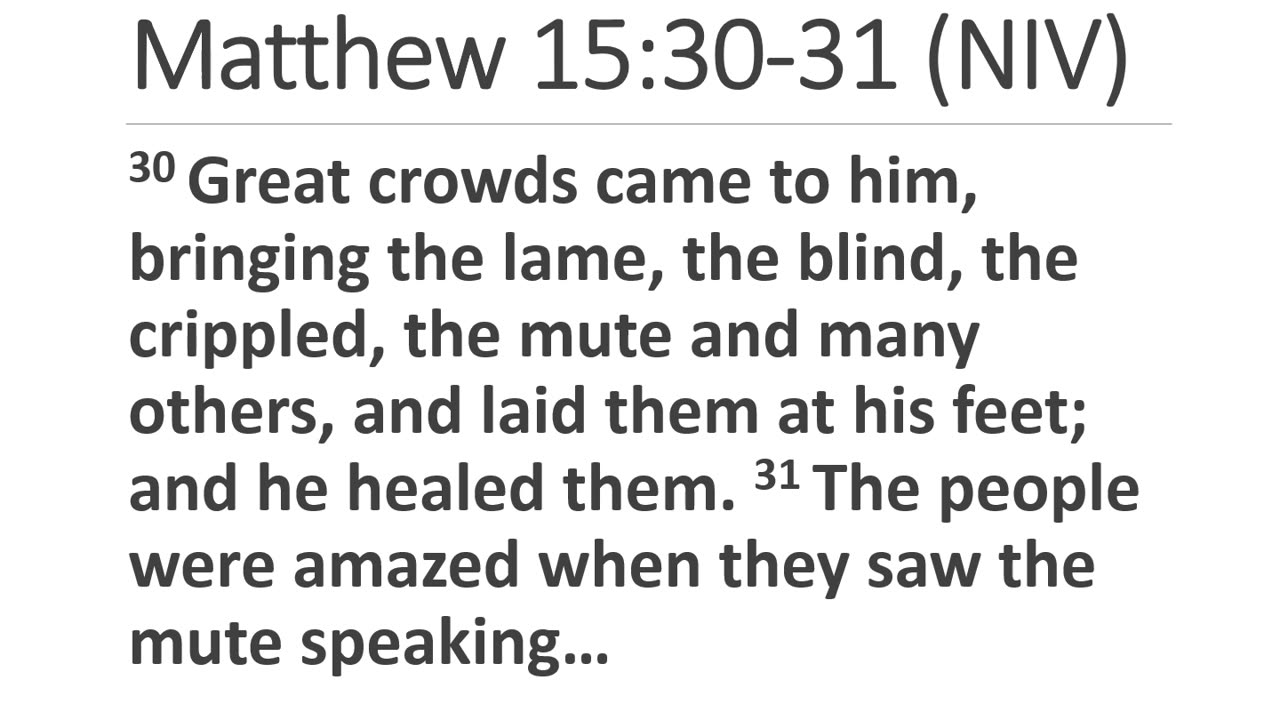 Jesus heals a Deaf and Mute Man