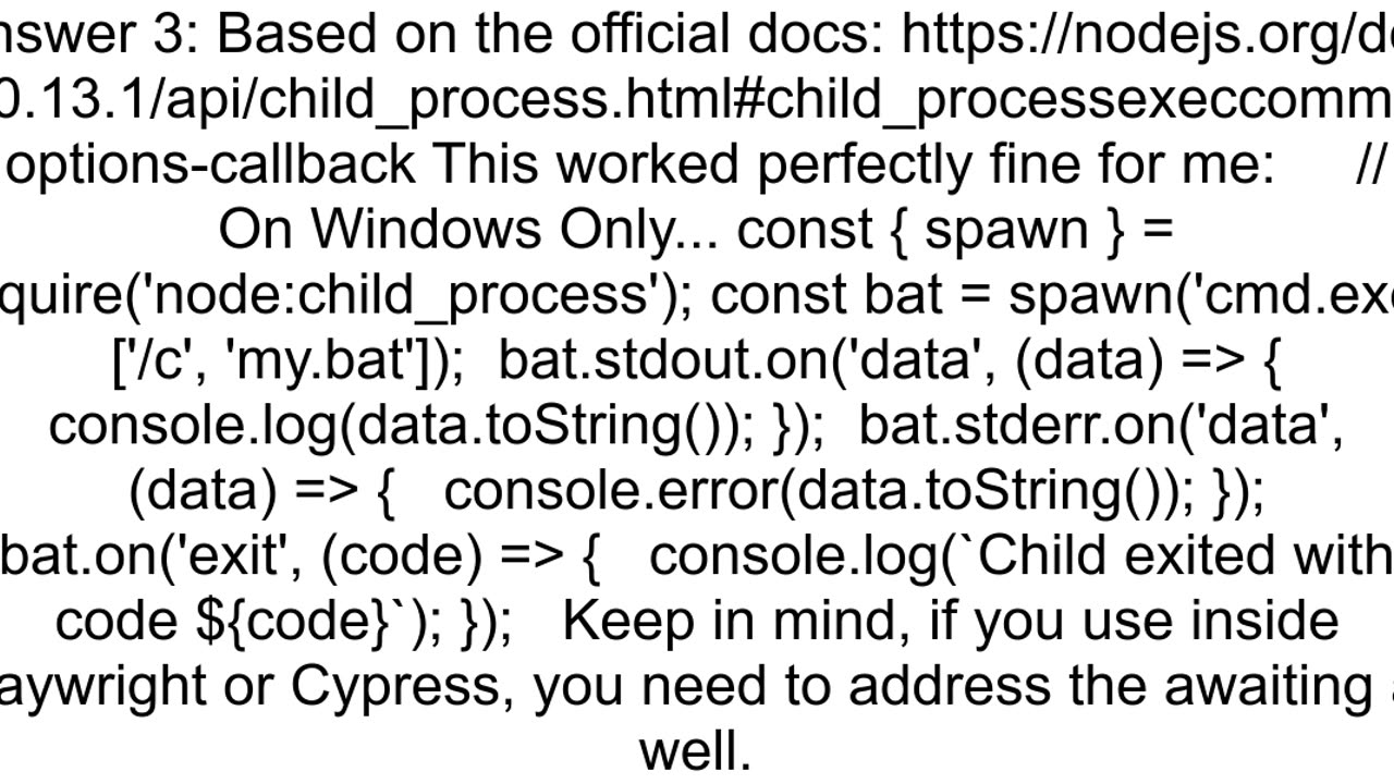 How to make child_processexec run bat file