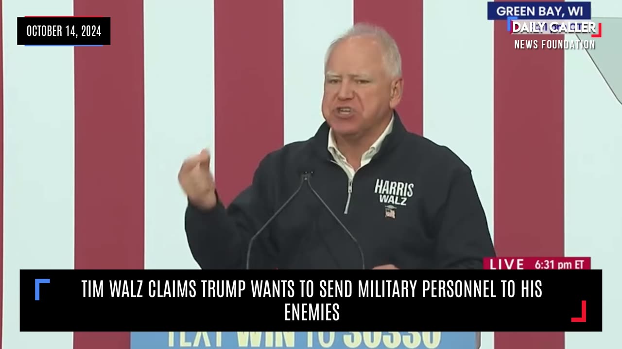 Tim Walz Claims Trump Wants To Send Military Personnel To His Enemies