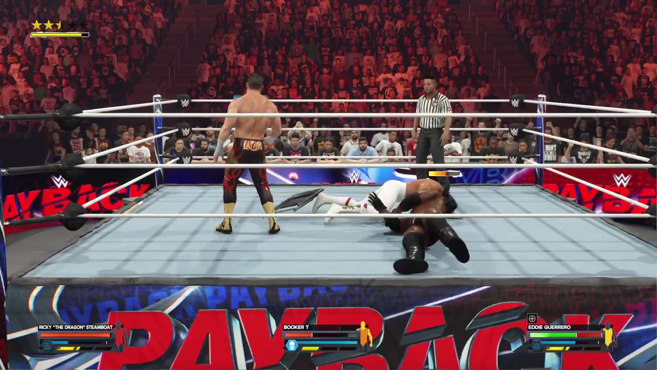 WWE 2K24 Triple Threat Match Booker T VS Eddie Guerrero VS Ricky Steamboat