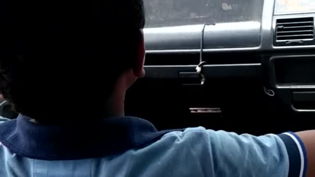 This children control the steering