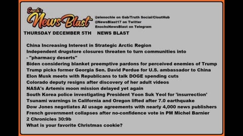 Thursday Dec 5, 2024 News Blast