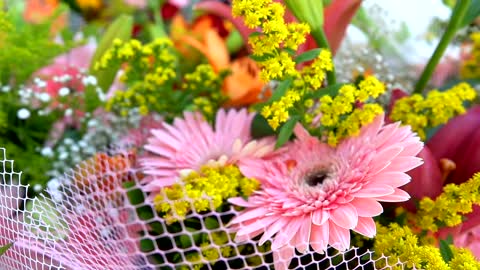 Bouquets of flowers for events, close up