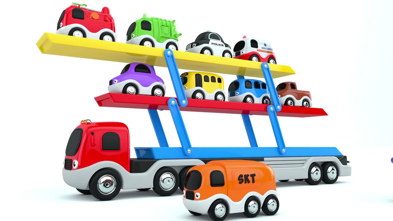 Learn Colors with Multi-Level Parking Toy Street Vehicles - Educational Videos - Cars for KIDS