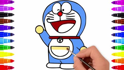 Drawing and Coloring for Kids - How to Draw Doraemon