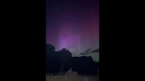 Face Appears in Northern Lights Upper Peninsula of Michigan