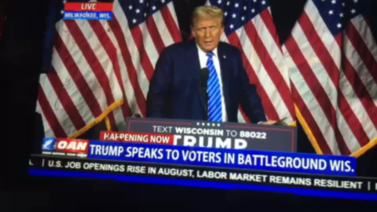 🦅OANN trump speaks to voters in battleground Wisconsin Tuesday 06:57 pm