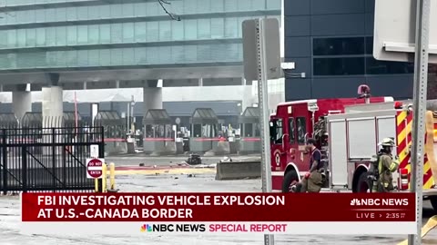 BREAKING- Video shows fiery explosion at U.S-Canada border