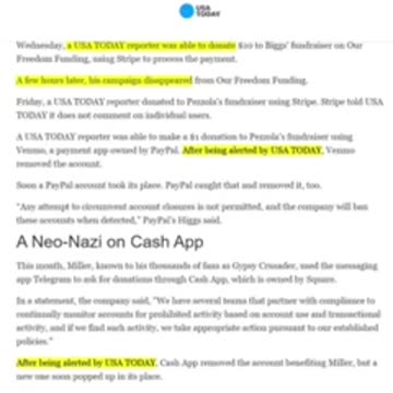 antifa journalists working with big tech to prevent crowdfunding