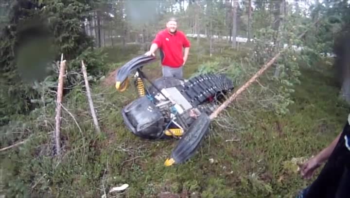 Snowmobile Ghost Rides a Lake To Destruction