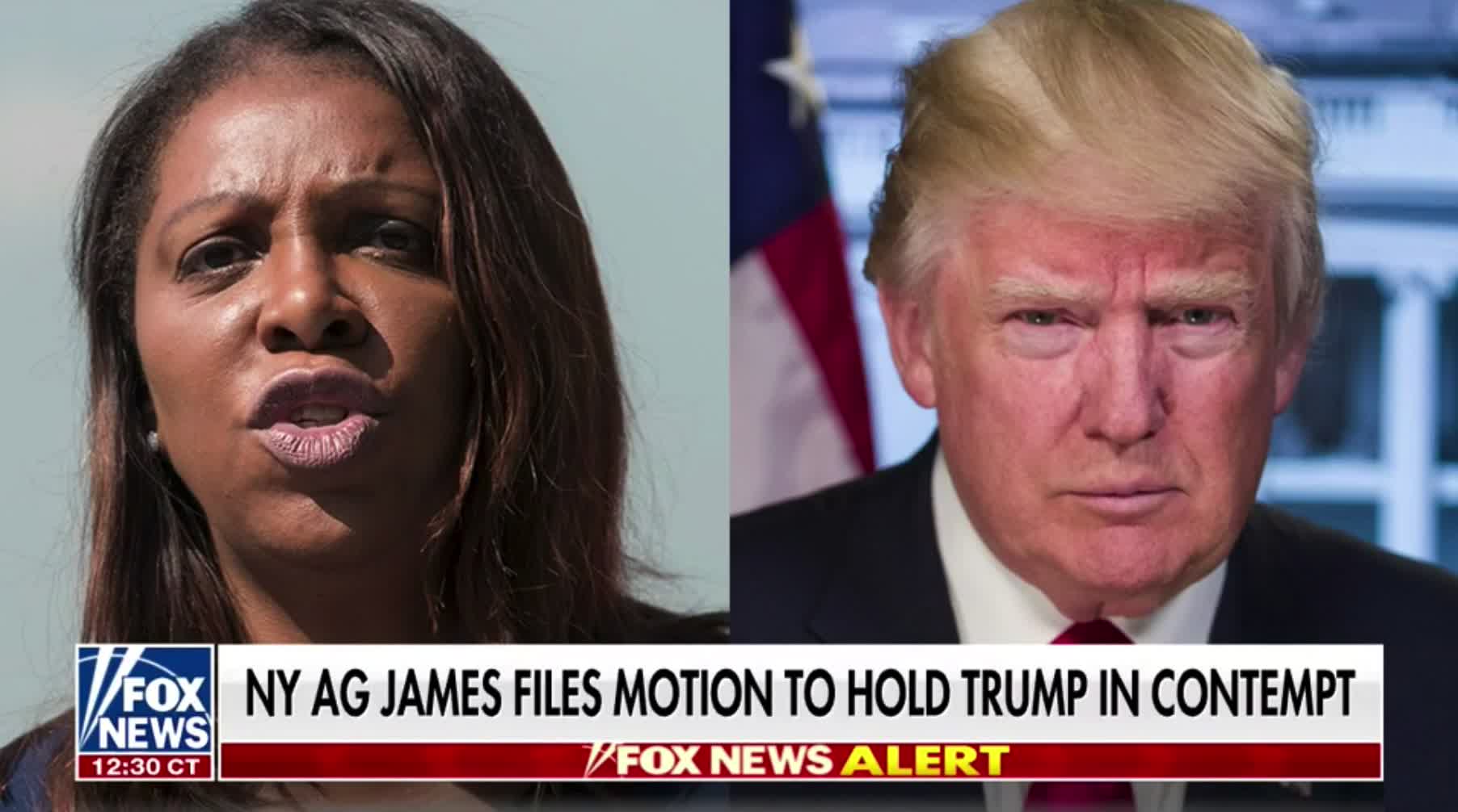 New York Attorney General Letitia James has filed a motion to hold Trump in contempt