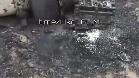 Destroyed Ukrainian 155-mm British made self-propelled artillery in Seversk