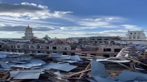 This is how the center of Kharkiv looks like after the shelling of the racists