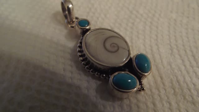 Sleeping Beauty Turquoise And Shell Pendant My Personal Collection