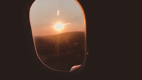 Airplane landing and the most beautiful view٠💜🖤