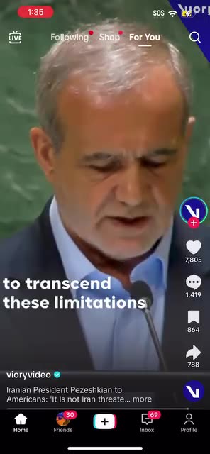 IRAN'S PRESIDENT ADDRESSES AMERICAN PEOPLE