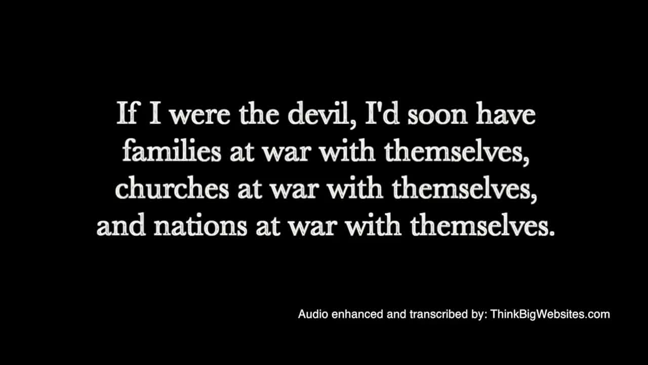 paul Harvey: if I were the devil / so true now