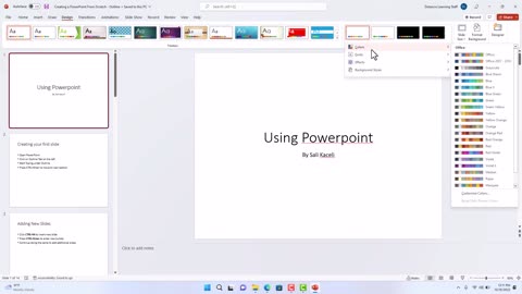 Applying a Design Theme to a PowerPoint Presentation