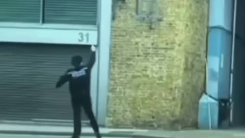 He's running away from the cop