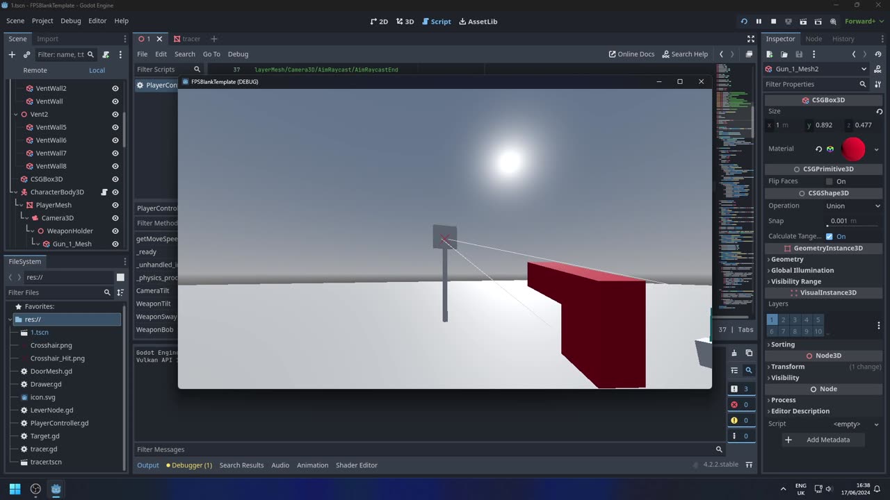 Fixed offset raycast issue, now have animation