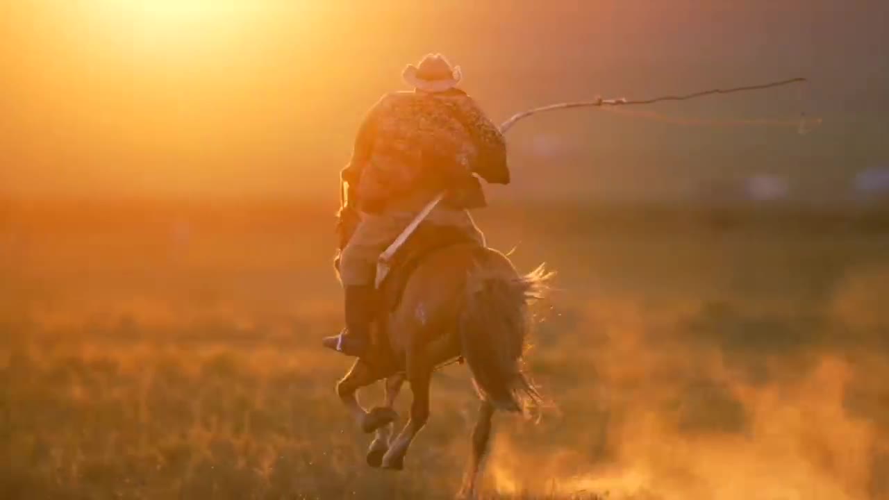 horseback riding on the prairie