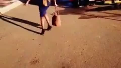Funny walk with heels