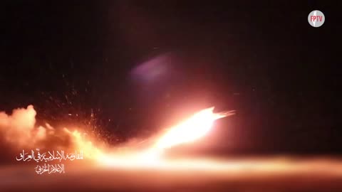 Iraqi Resistance launching a drone against a Zionist military target, occupied Palestine, 7 Oct 2024
