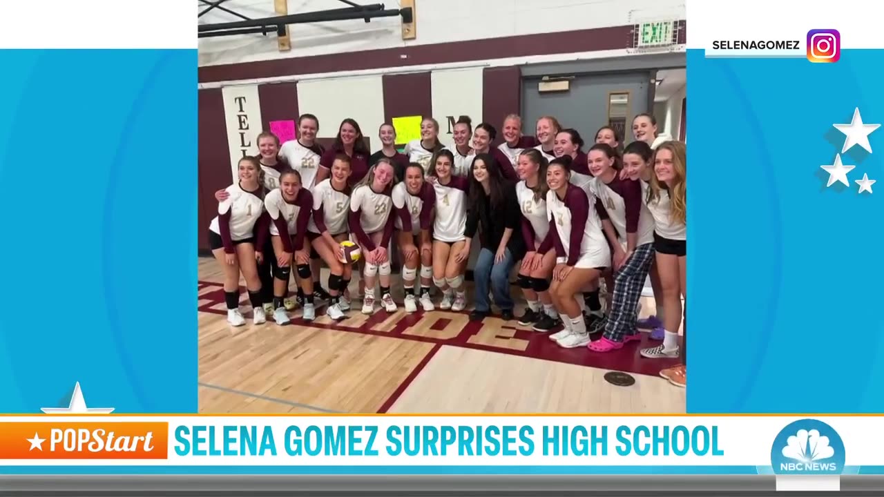 Selena Gomez sings national anthem at high school volleyball game