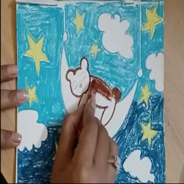 Good Night Drawing For Kids | Kids Good Night Easy Drawing | Simple Good Night Drawing For Kids