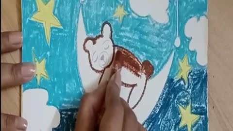 Good Night Drawing For Kids | Kids Good Night Easy Drawing | Simple Good Night Drawing For Kids