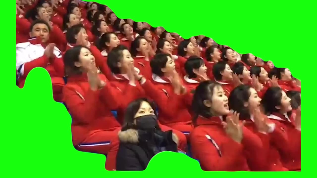 North Korean Cheerleaders | Green Screen